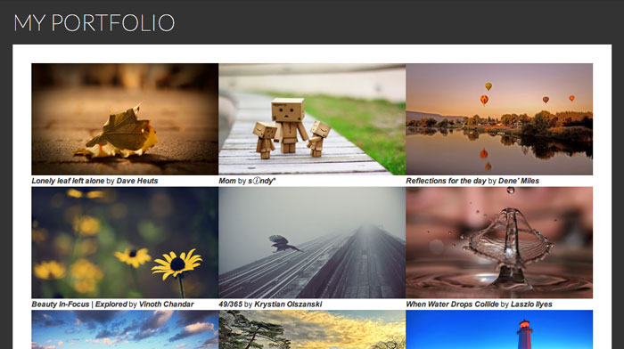 Jquery Image Portfolio