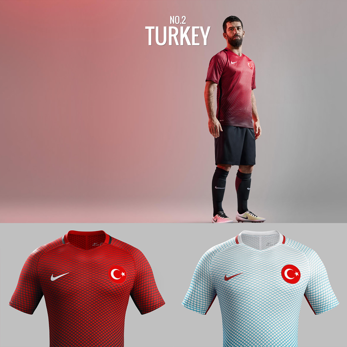 UEFA Euro 2016 - Turkey - Football Kit Design